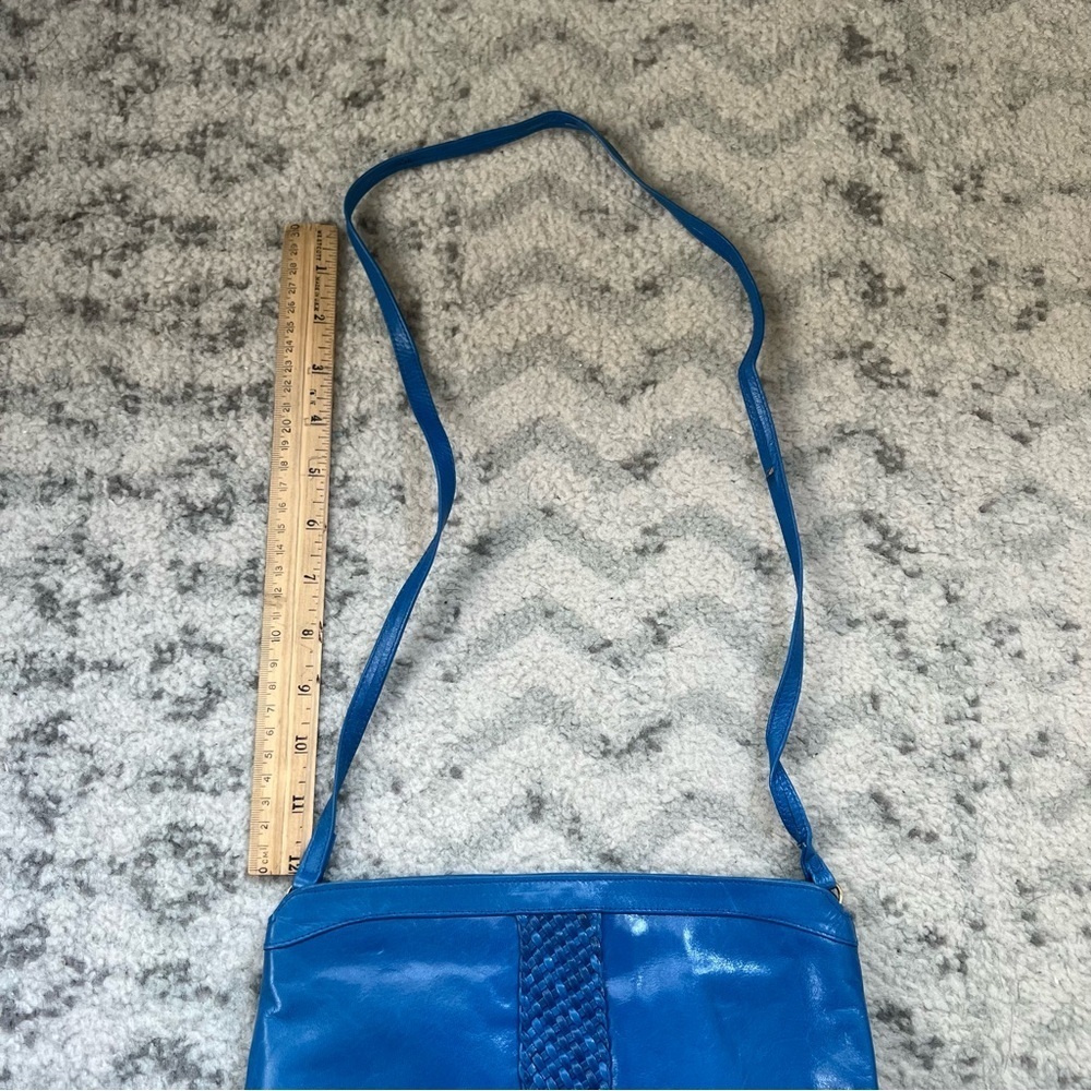Vintage Caressa Spain Blue Leather Crossbody Bag - Picture 15 of 15